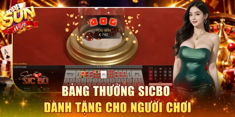 Bảng thưởng Sicbo dành tặng cho người chơi